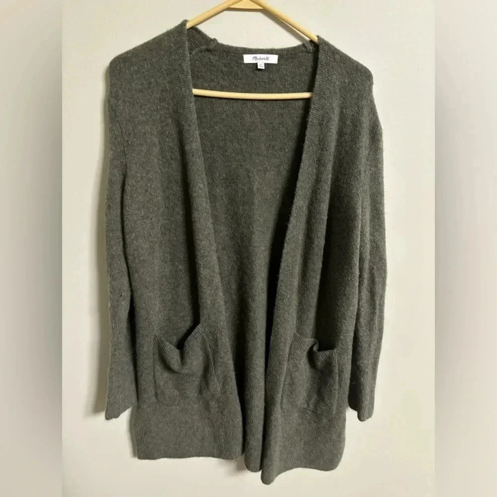 Madewell Super Soft Knit Pocket Longline Open Cardigan Sweater Size XXS Wool